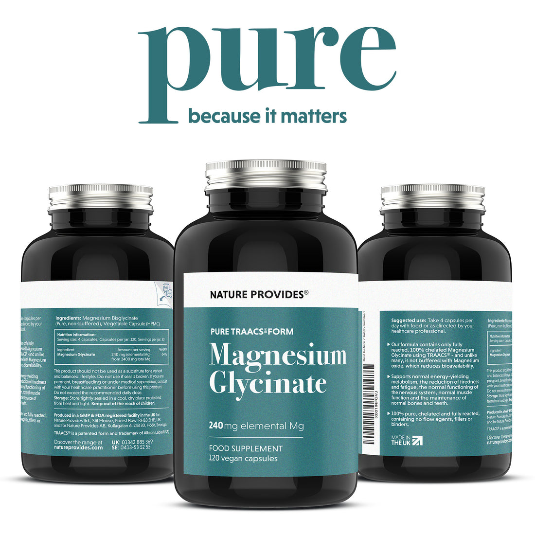 Ren Magnesium Glycinat / Bisglycinat (TRAACS®-form) Tillverkad i Storbritannien