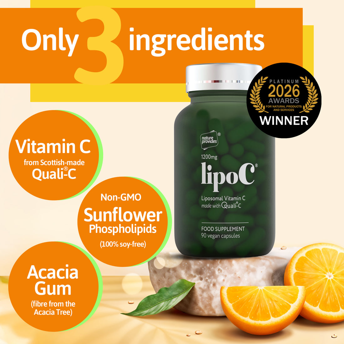lipoC® (1200mg) Liposomal Vitamin C med Quali-C® - 90 Kapslar