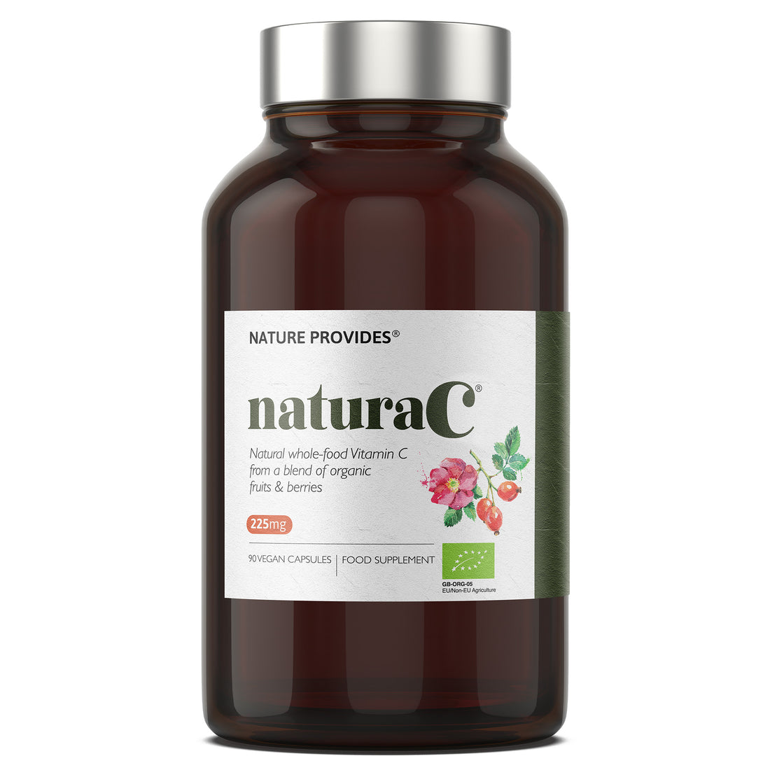 naturaC® | Certified Organic Whole-Food Vitamin C (225mg) 90 Capsules
