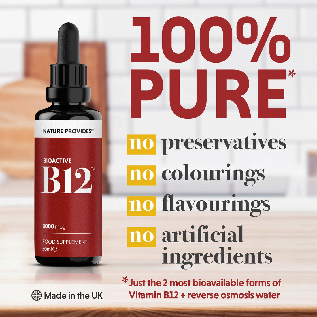 Liquid Vitamin B12 (3000mcg) - 50ml | MADE IN UK | Like B12 injections Liquid Vitamin B12 (3000mcg) - 50ml | MADE IN UK | Like B12 injections