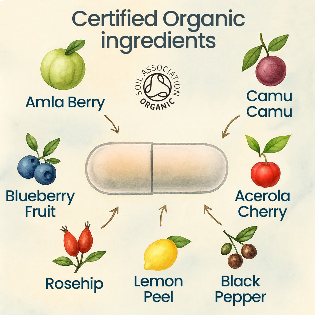 NEW - COMING SOON! Natura - C® | Certified Organic Whole - Food Vitamin C (225mg) 90 Capsules - Nature Provides