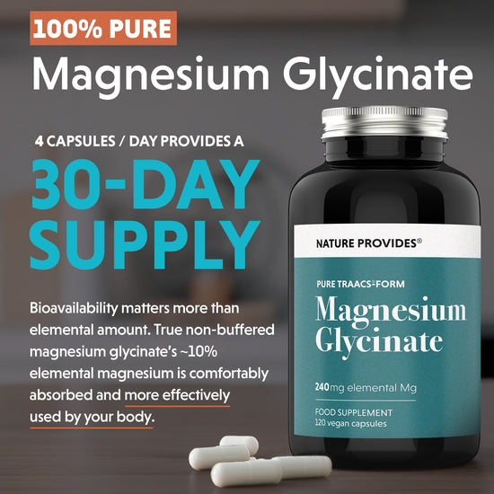 TRAACS® Magnesium Glycinate (240mg) - 120 Capsules - Nature Provides